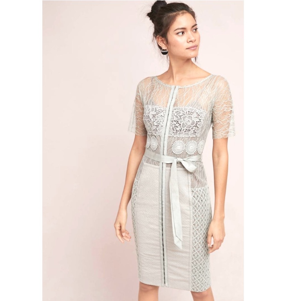 Rare Byron Lars Grey Beguile Midi Dress 8